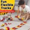 USA Toyz Snap Trax Construction Set Race Tracks and LED Toy Cars - 251pk